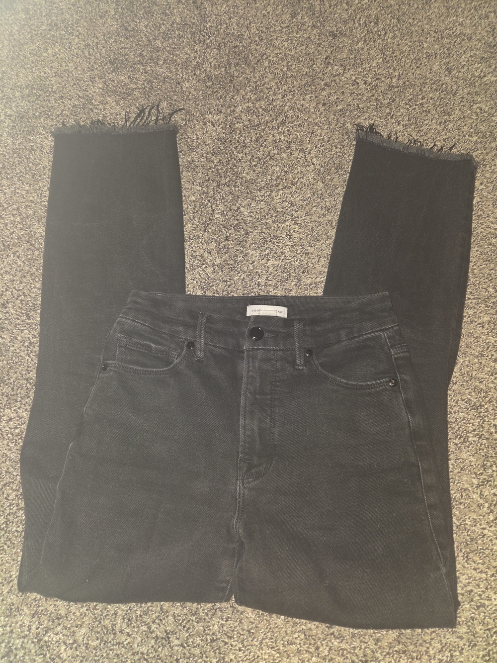 Good American High Rise Black Jeans Waist 2